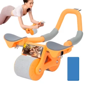 Roda abdominal de recuperação automática com temporizador e almofada de assistência, adequada para iniciantes.